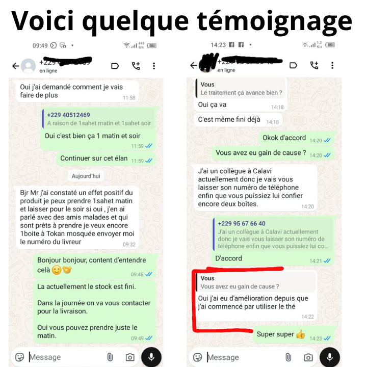Voici quelque témoignage